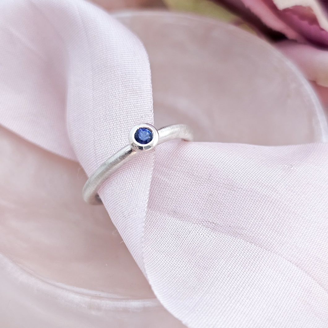 Sapphire Pebble Stacking Ring Size L1/2