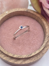 Silver stacking pebble ring. Blue Sapphire Size R1/2