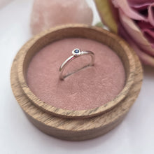 Silver stacking pebble ring. Blue Sapphire Size R1/2
