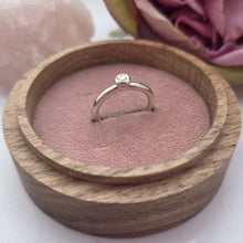 Silver stacking pebble ring.  Lab grown diamond. Size K &1/2