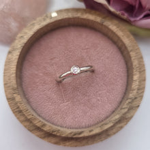 Silver stacking pebble ring.  Lab grown diamond. Size K &1/2