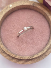 Silver stacking pebble ring. Lab grown diamond. Size M 1/2