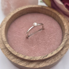 Silver stacking pebble ring. Lab grown diamond. Size M 1/2