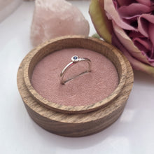 Silver stacking pebble ring. Blue Sapphire Size R1/2