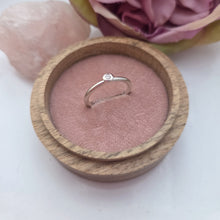 Silver stacking pebble ring. Lab grown diamond. Size S