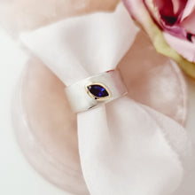 Blue Sapphire Big Band Ring