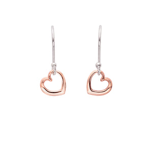 Andra Heart Earrings Rose Gold